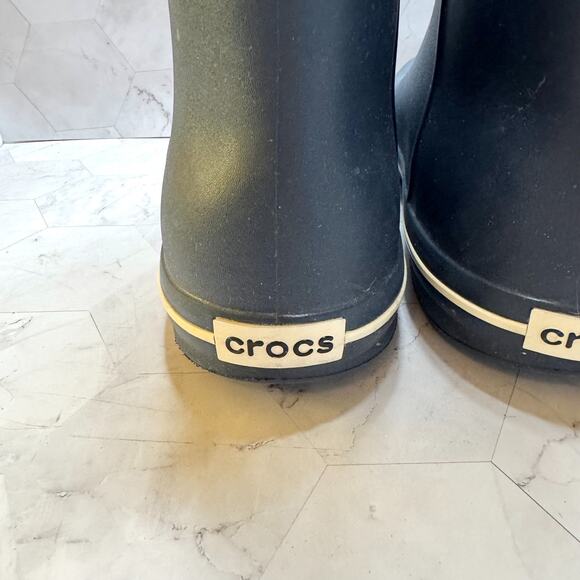 Crocs Jaunt Shorty Womens Sz 10 Navy Blue Boots Waterproof Shoes Rain Snow EUC - Picture 8 of 10